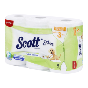 SCOTT Extra Tissue Paper Super Jumbo Roll Pack 6